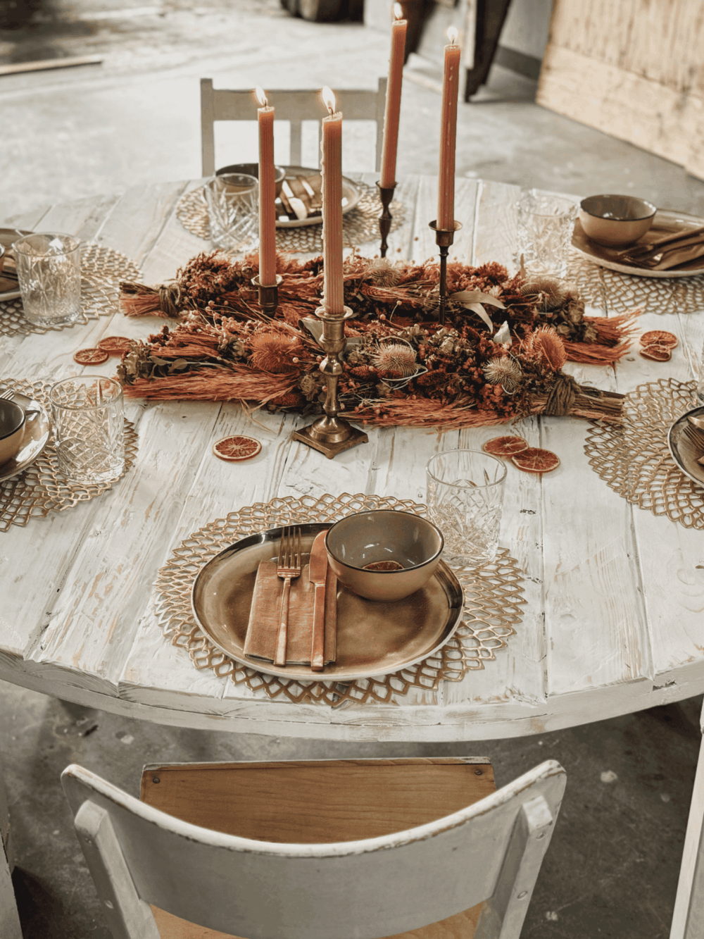 Rundtisch Vintage weiß